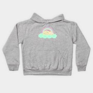 Kittycorn sleeping in a cloud Kids Hoodie